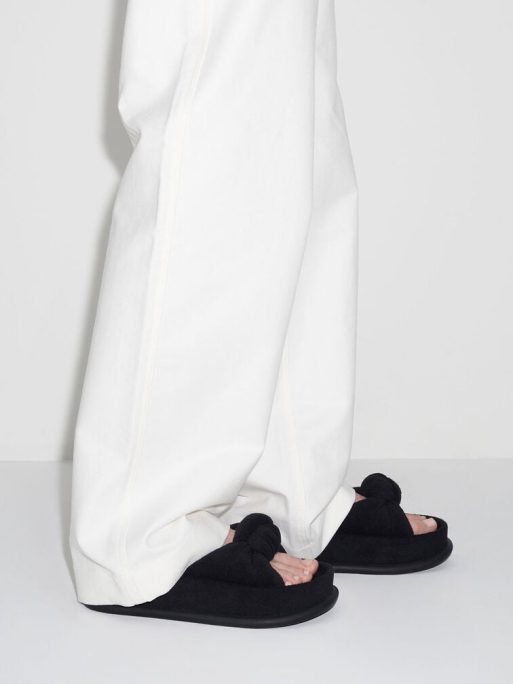 C&K Loey Textured Knotted Slides - Black Textured - Image 4