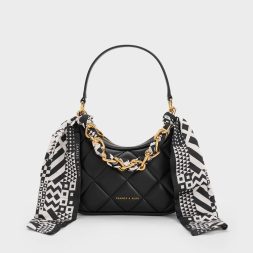 C&K Mini Alcott Scarf Handle Quilted Bag - Black