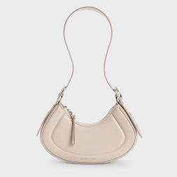 C&K Petra Curved Shoulder Bag - Oat