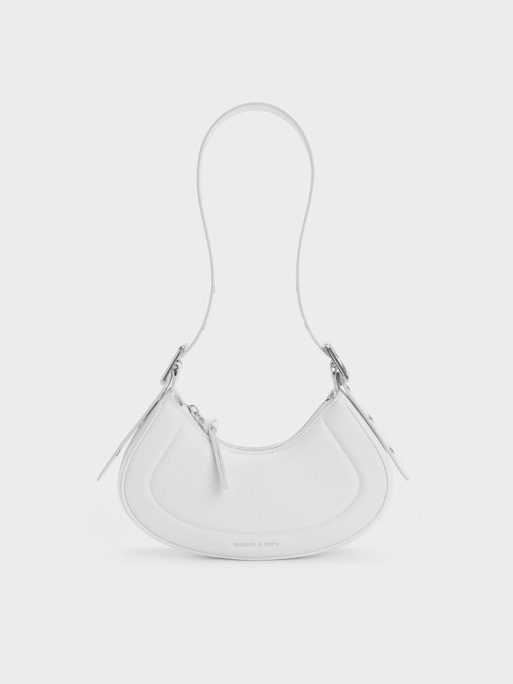 C&K Petra Curved Shoulder Bag - White