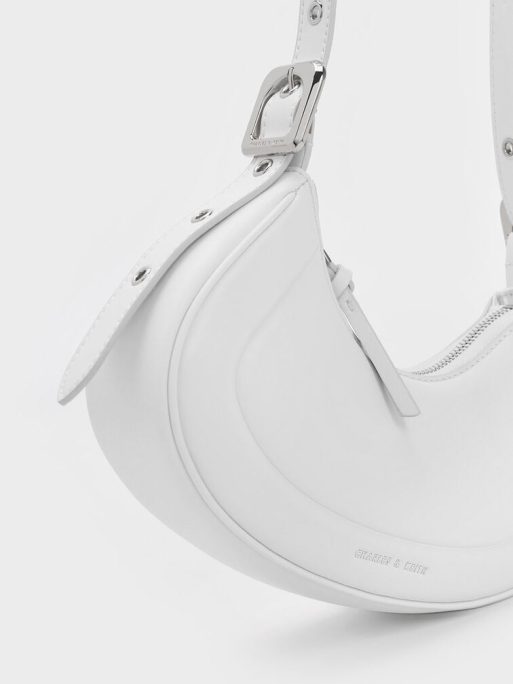 C&K Petra Curved Shoulder Bag - White - Image 5