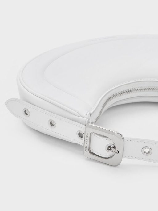 C&K Petra Curved Shoulder Bag - White - Image 7