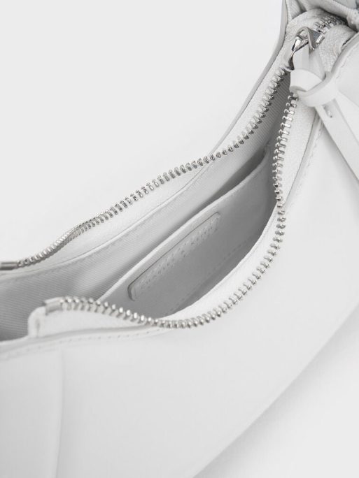 C&K Petra Curved Shoulder Bag - White - Image 8