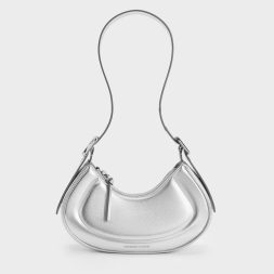 C&K Petra Curved Shoulder Bag - Silver