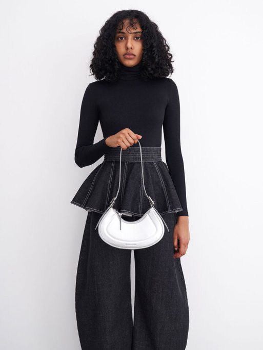 C&K Petra Curved Shoulder Bag - Silver - Image 2