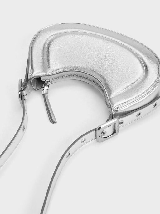 C&K Petra Curved Shoulder Bag - Silver - Image 5
