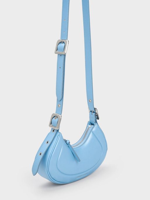 C&K Petra Curved Shoulder Bag - Blue - Image 3