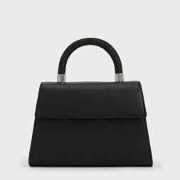 C&K Trapeze Crystal-Embellished Top Handle Bag - Noir