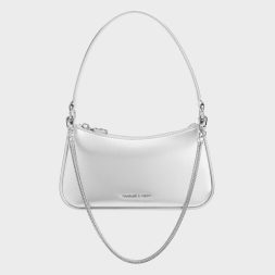 C&K Metallic Curved Shoulder Bag - Silver