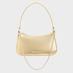 C&K Metallic Curved Shoulder Bag - Gold