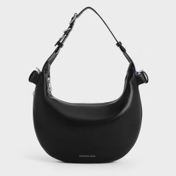 C&K Saskia Crescent Hobo Bag - Noir