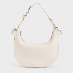 C&K Saskia Crescent Hobo Bag - Cream