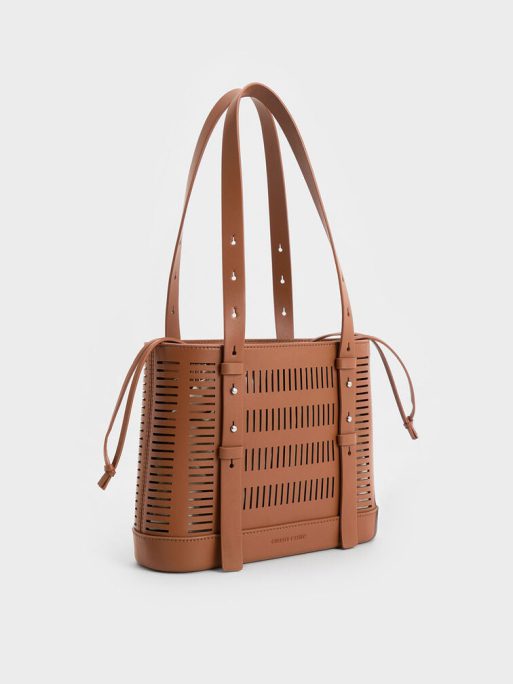 C&K Delphi Cut-Out Bucket Bag - Tan - Image 2