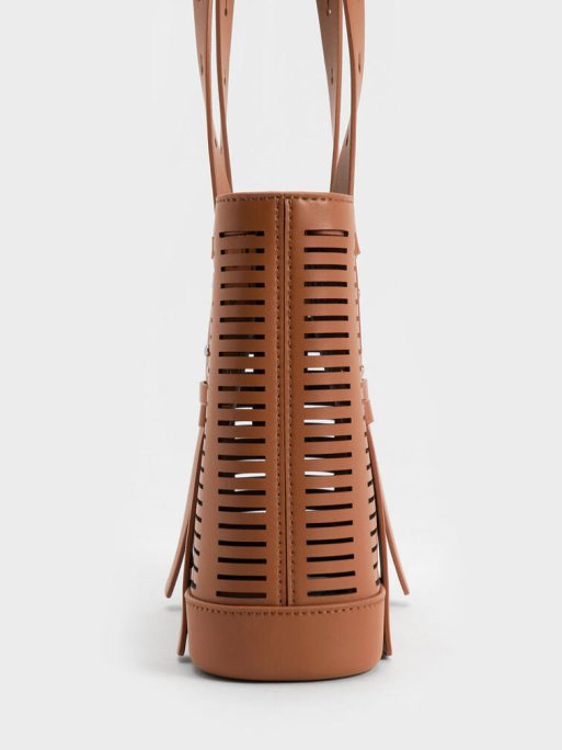 C&K Delphi Cut-Out Bucket Bag - Tan - Image 4
