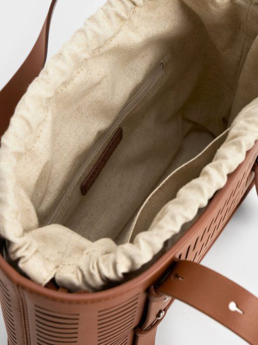 C&K Delphi Cut-Out Bucket Bag - Tan - Image 5