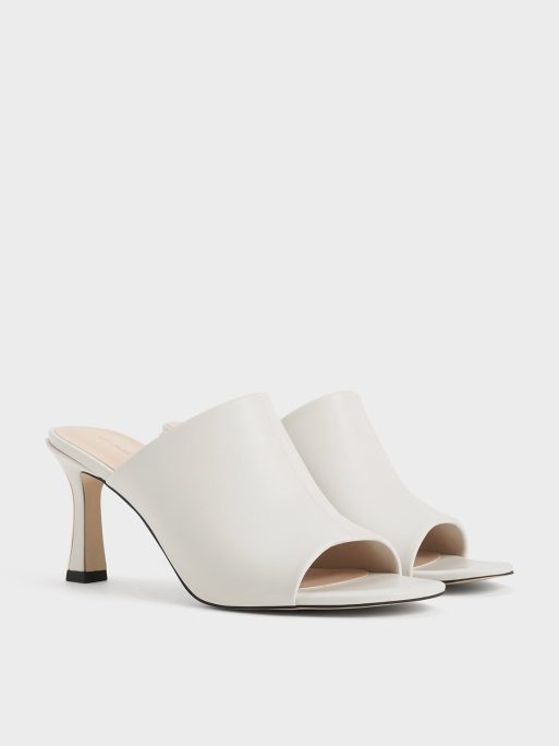 C&K Round-Toe Heeled Mules - Chalk - Image 2