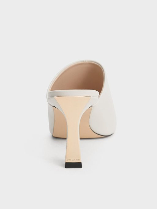 C&K Round-Toe Heeled Mules - Chalk - Image 3
