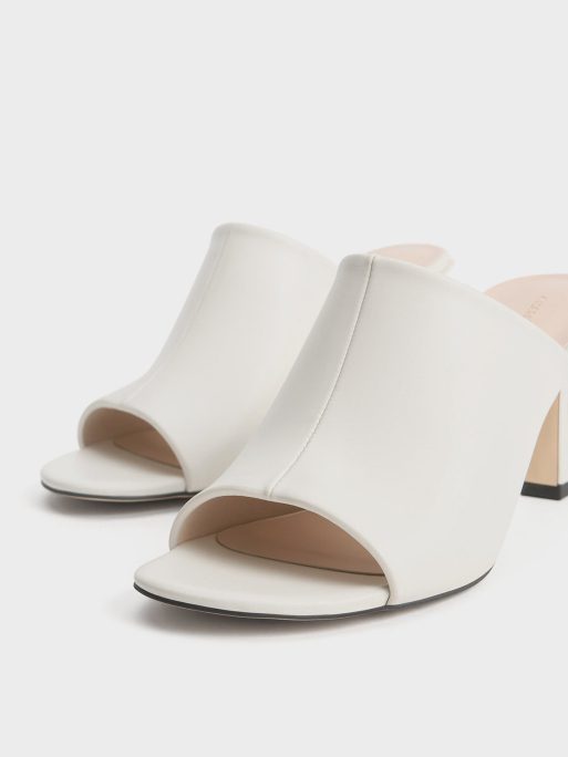 C&K Round-Toe Heeled Mules - Chalk - Image 4