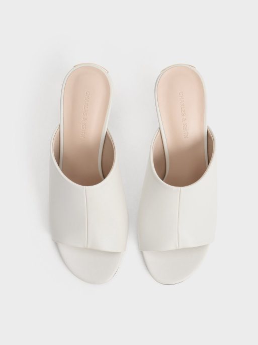 C&K Round-Toe Heeled Mules - Chalk - Image 5