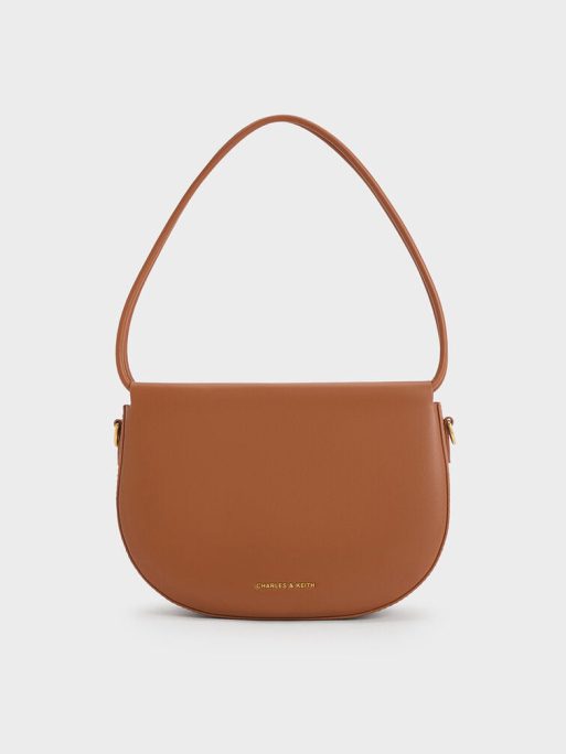 C&K Elora Curved Top Handle Bag - Tan