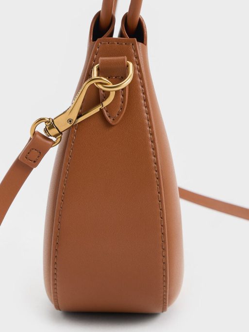 C&K Elora Curved Top Handle Bag - Tan - Image 3