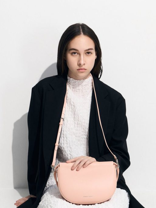 C&K Elora Curved Top Handle Bag - Pink - Image 2