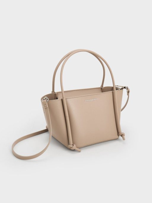 C&K Elora Elongated-Handle Tote Bag - Taupe - Image 2