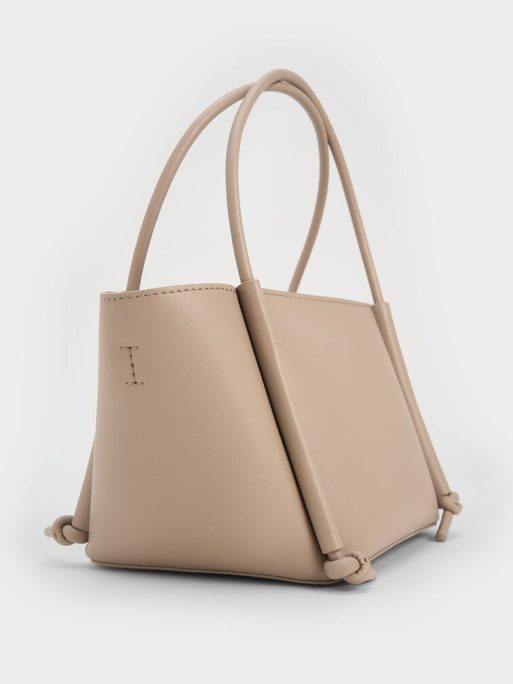 C&K Elora Elongated-Handle Tote Bag - Taupe - Image 3