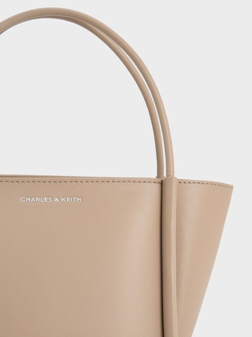 C&K Elora Elongated-Handle Tote Bag - Taupe - Image 4
