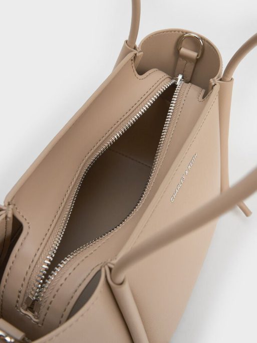 C&K Elora Elongated-Handle Tote Bag - Taupe - Image 5