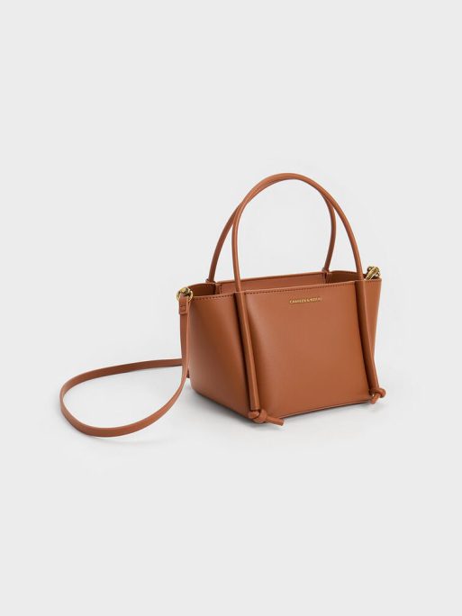C&K Elora Elongated-Handle Tote Bag - Tan - Image 2