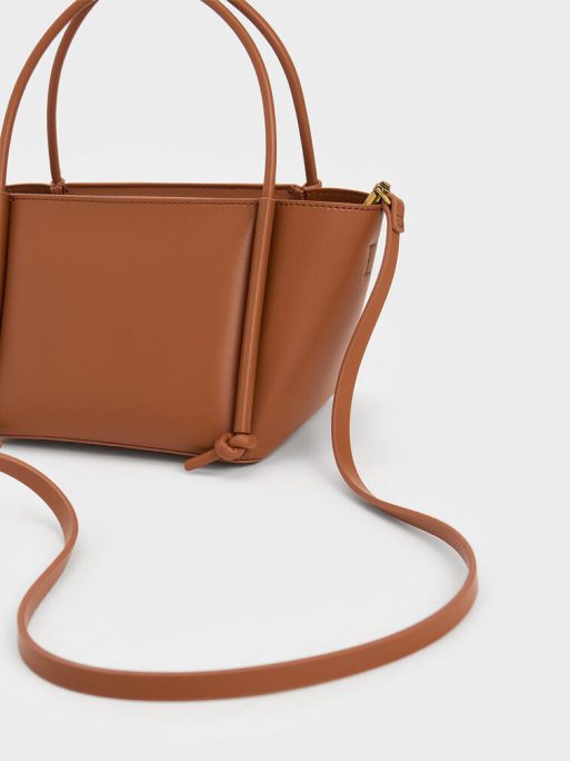 C&K Elora Elongated-Handle Tote Bag - Tan - Image 3