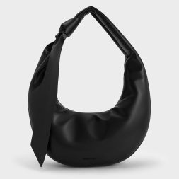 C&K Toni Knotted Curved Hobo Bag - Noir