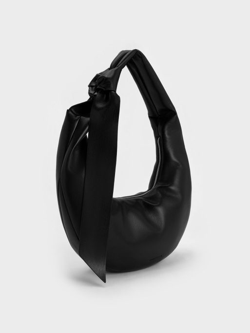 C&K Toni Knotted Curved Hobo Bag - Noir - Image 3