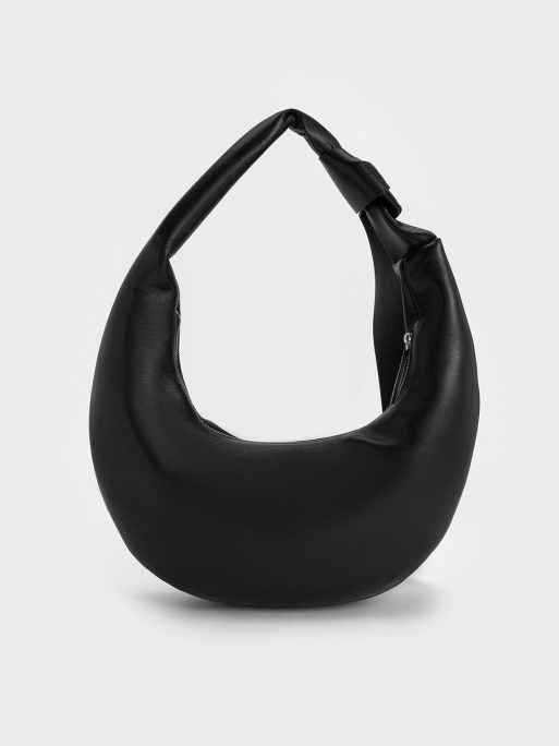 C&K Toni Knotted Curved Hobo Bag - Noir - Image 5