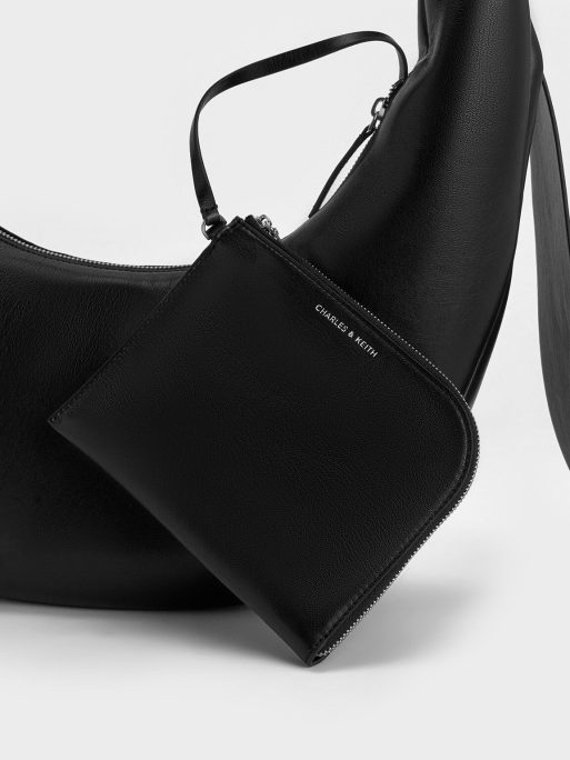 C&K Toni Knotted Curved Hobo Bag - Noir - Image 6
