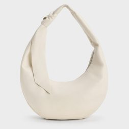 C&K Toni Knotted Curved Hobo Bag - Chalk