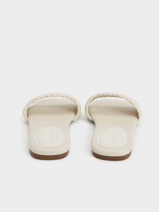 C&K Woven Open-Toe Slides - Chalk - Image 3