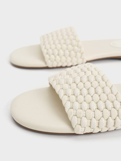 C&K Woven Open-Toe Slides - Chalk - Image 4