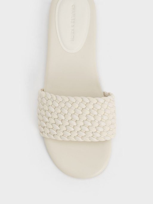 C&K Woven Open-Toe Slides - Chalk - Image 5