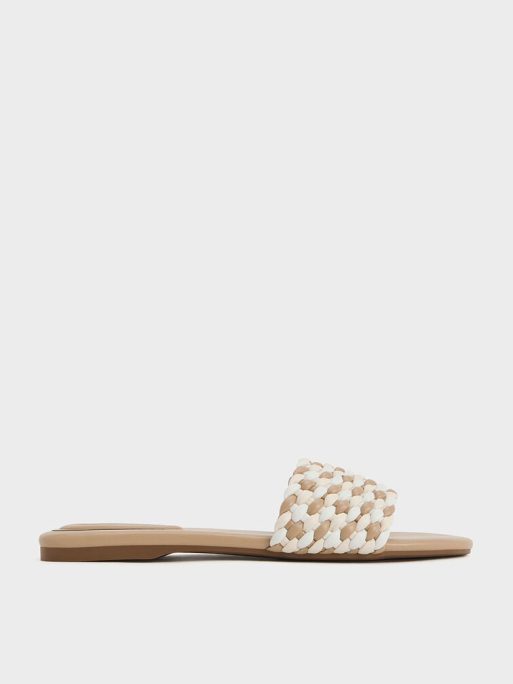C&K Woven Open-Toe Slides - Multi