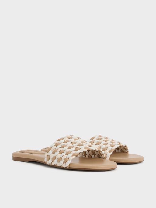 C&K Woven Open-Toe Slides - Multi - Image 2