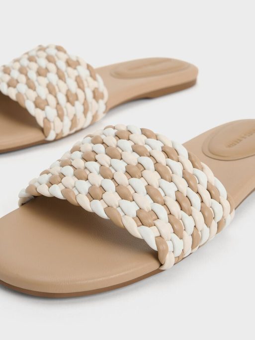 C&K Woven Open-Toe Slides - Multi - Image 4