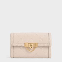C&K Tallulah Quilted Push-Lock Clutch - Oat