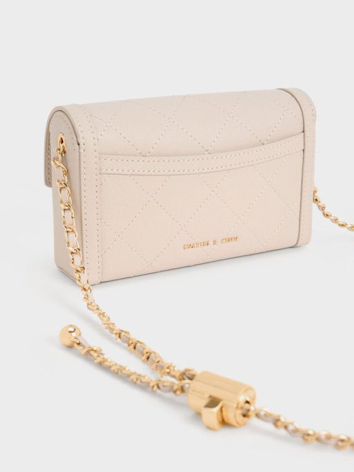 C&K Tallulah Quilted Push-Lock Clutch - Oat - Image 5