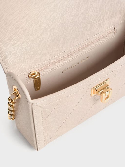 C&K Tallulah Quilted Push-Lock Clutch - Oat - Image 7