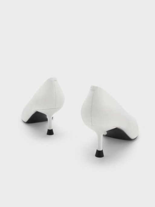 C&K Pointed-Toe Kitten-Heel Pumps - White - Image 3