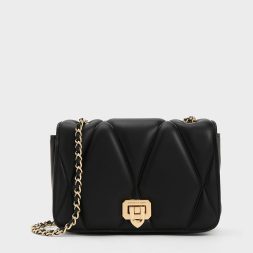 C&K Arwen Quilted Shoulder Bag - Black
