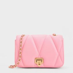 C&K Arwen Quilted Shoulder Bag - Pink