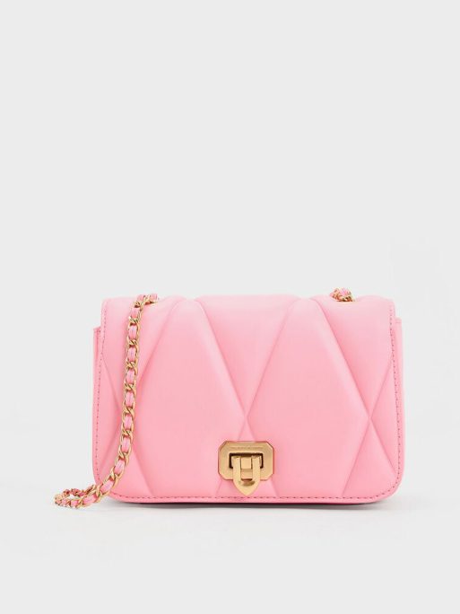 C&K Arwen Quilted Shoulder Bag - Pink